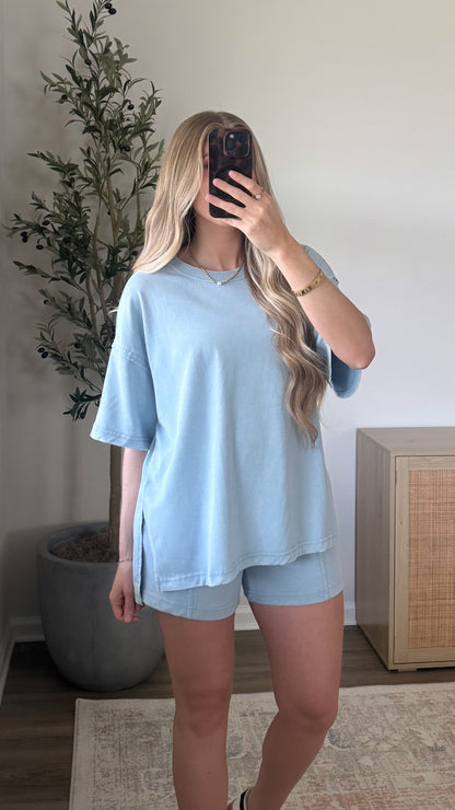 On the Go Shorts Set / Light Blue