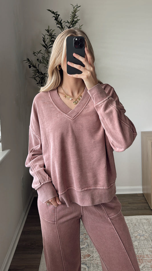 Weekend Lounge Top / Dusty Mauve