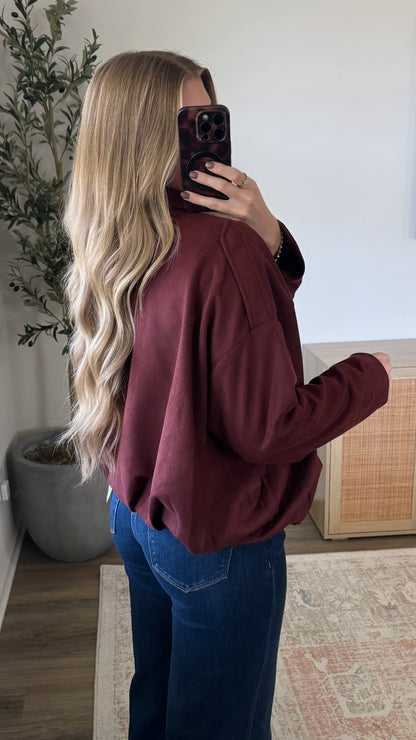 Bubble Hem Jacket / Burgundy