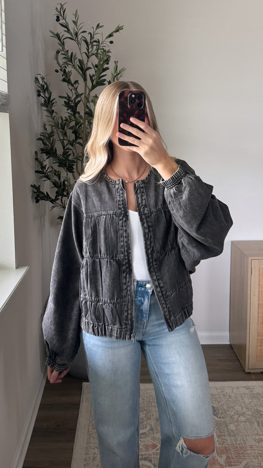 PREORDER (9/19) Harper Bomber Jacket / Charcoal