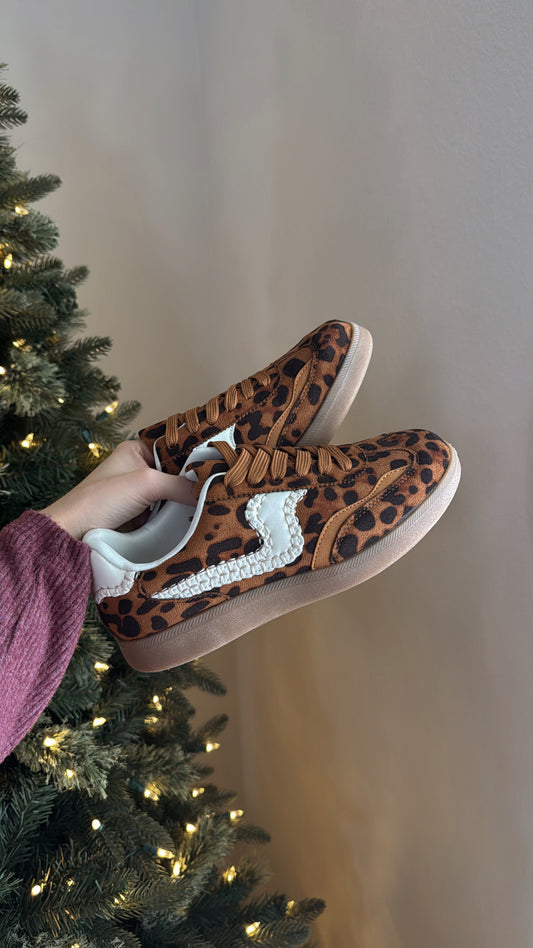 Stitched Leopard Sneakers