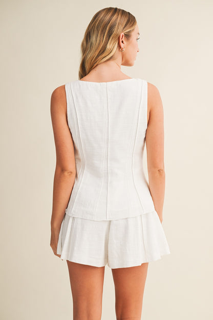 Cabana Shorts Set / White