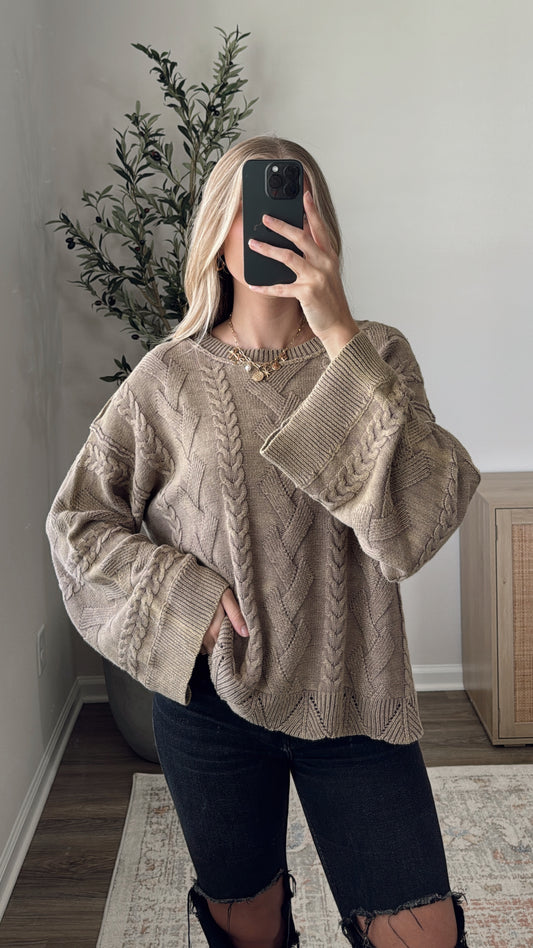 Cozy Cable Knit / Mocha