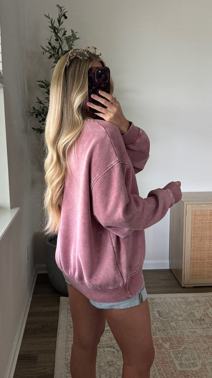 Cozy Fleece Pullover / Dusty Rose