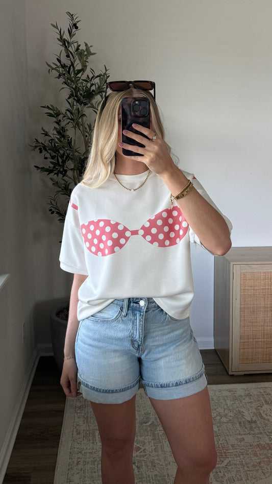Polka Dot Bikini Tee / Pink