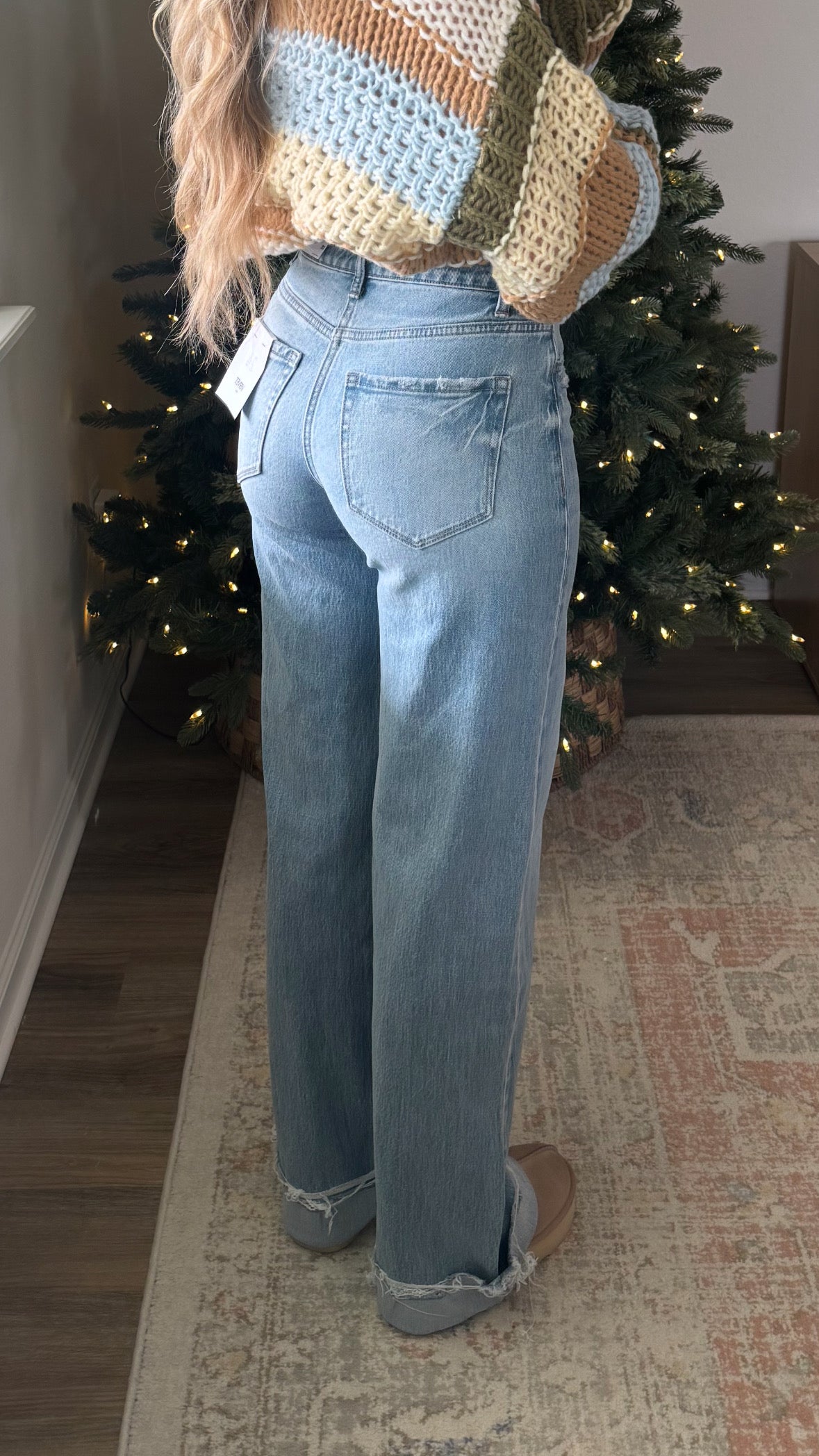 Gia Cuffed Wide Leg Denim / Lightwash