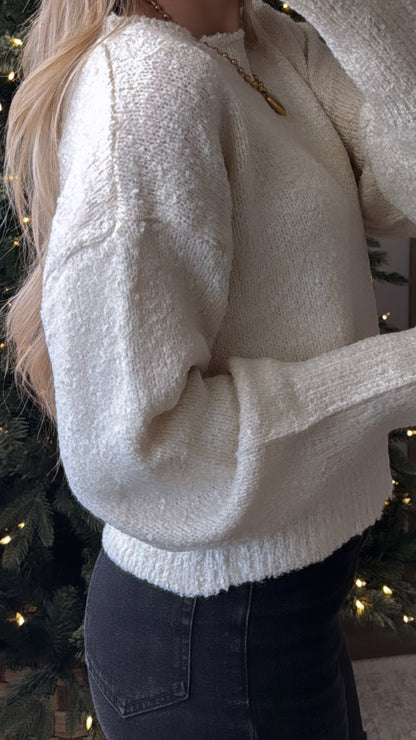 Blair Cropped Sweater / Ivory