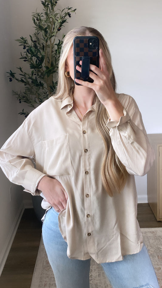 Oversized Button Up / Natural