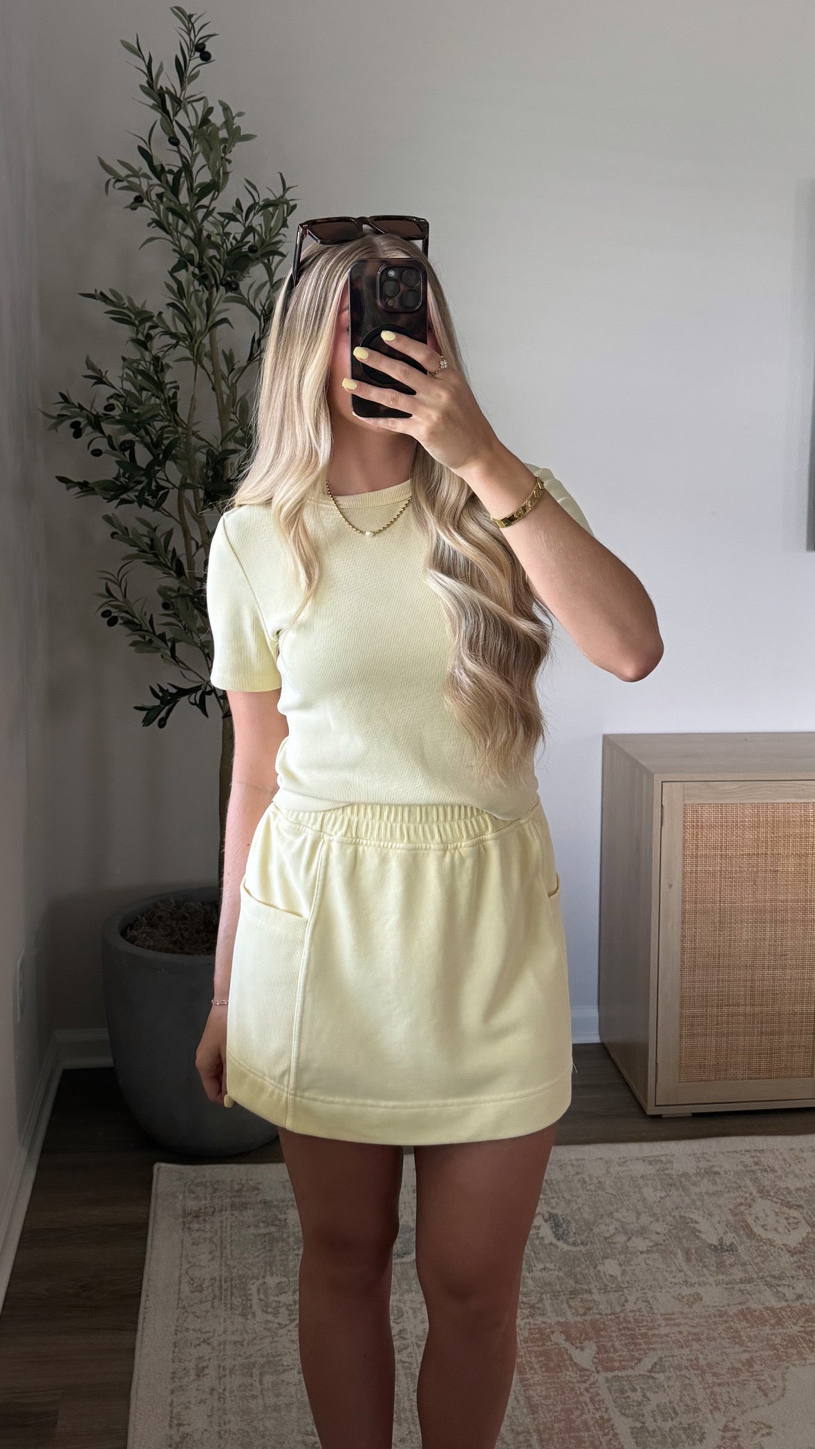 PREORDER (estimated to ship 5/25) Mineral Washed Skort Set / Yellow