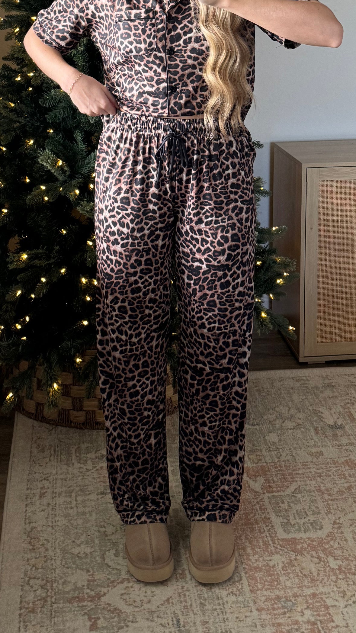 Leopard Short Sleeve Pajama Set