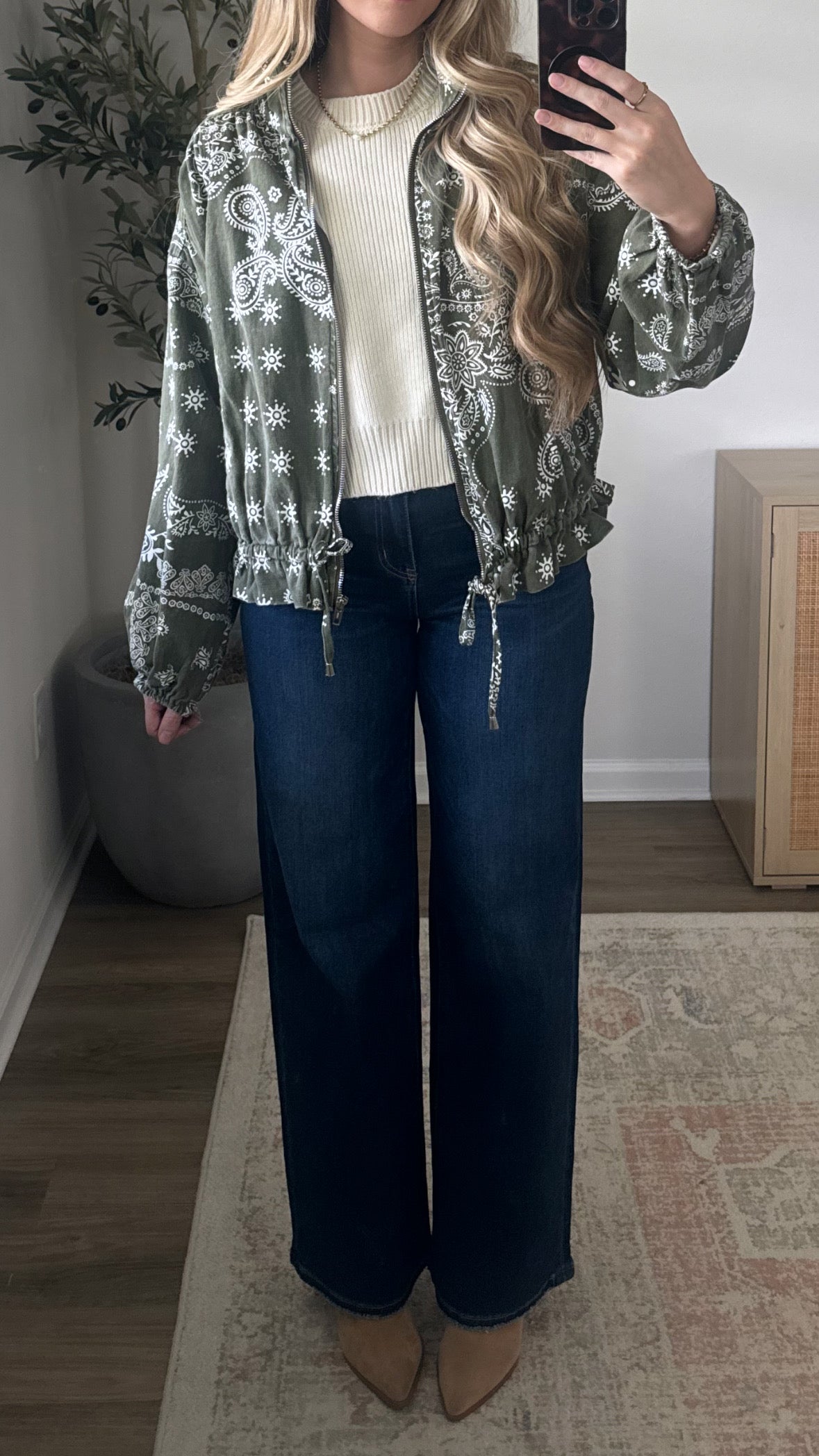Bandana Bomber Jacket / Olive Green