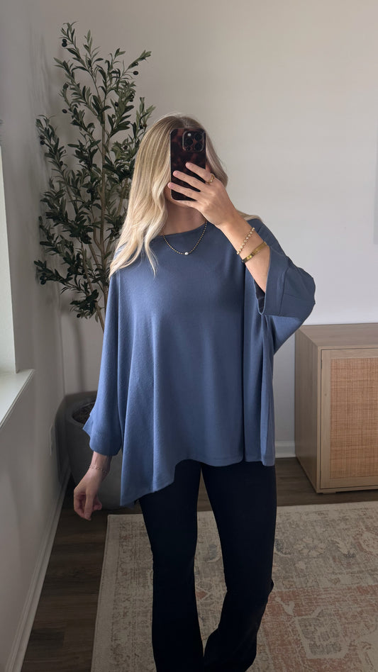 Oversized Butter Tee / Dusty Blue
