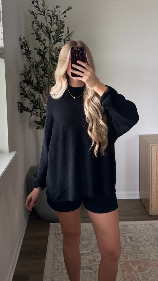 Harvest Knit Shorts Set / Black