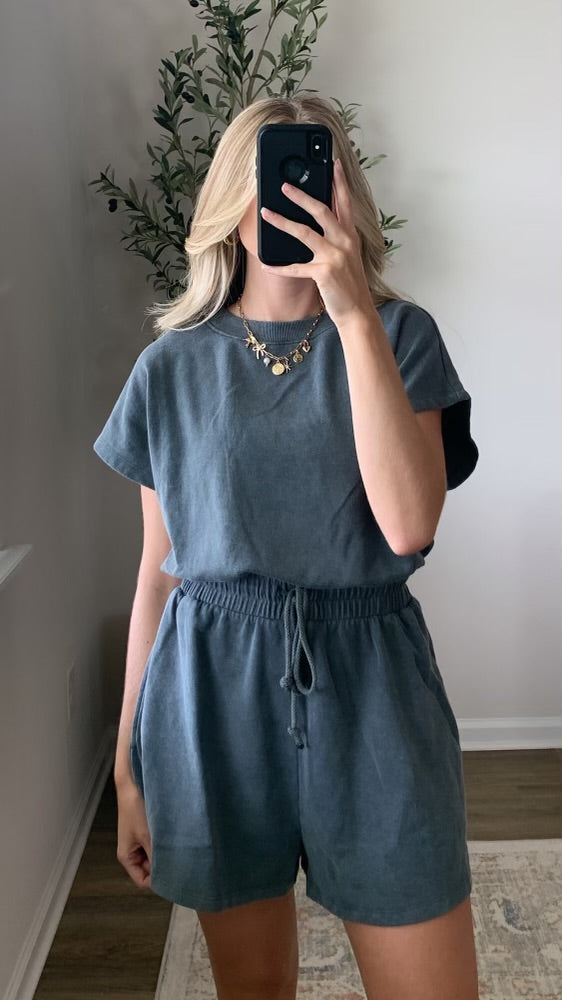 French Terry Romper / Grey