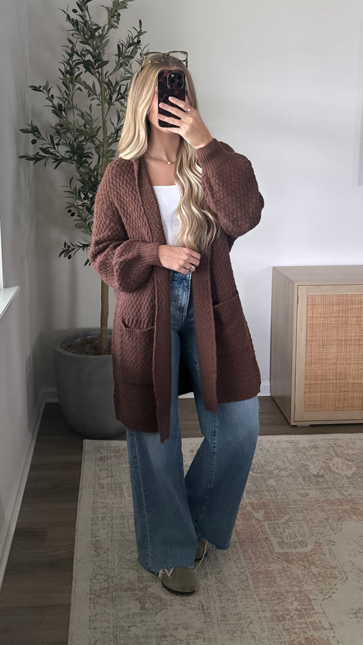 Remi Longline Cardigan / Brown