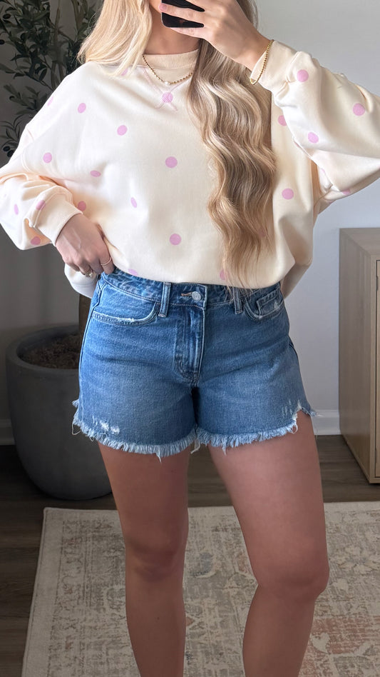 Harlie Denim Shorts / Med Wash