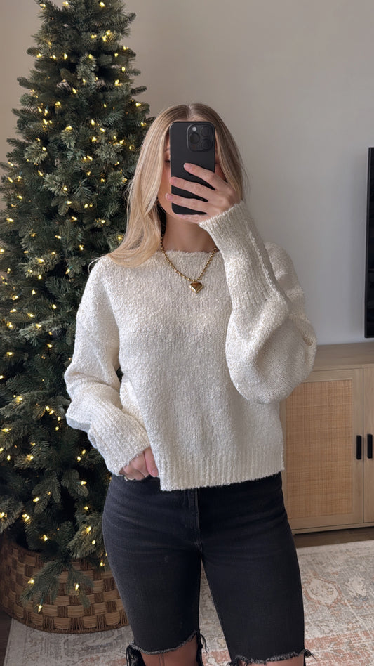 Blair Cropped Sweater / Ivory