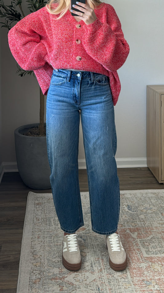 Tara Barrel Leg Jeans / Med Wash