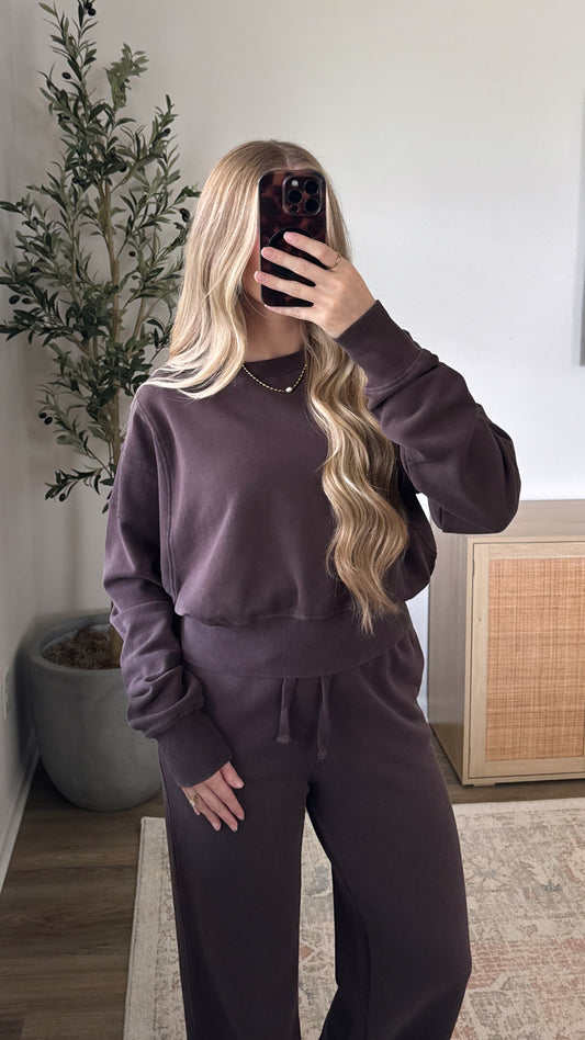 Maddie Crewneck Sweatshirt / Coffee Bean
