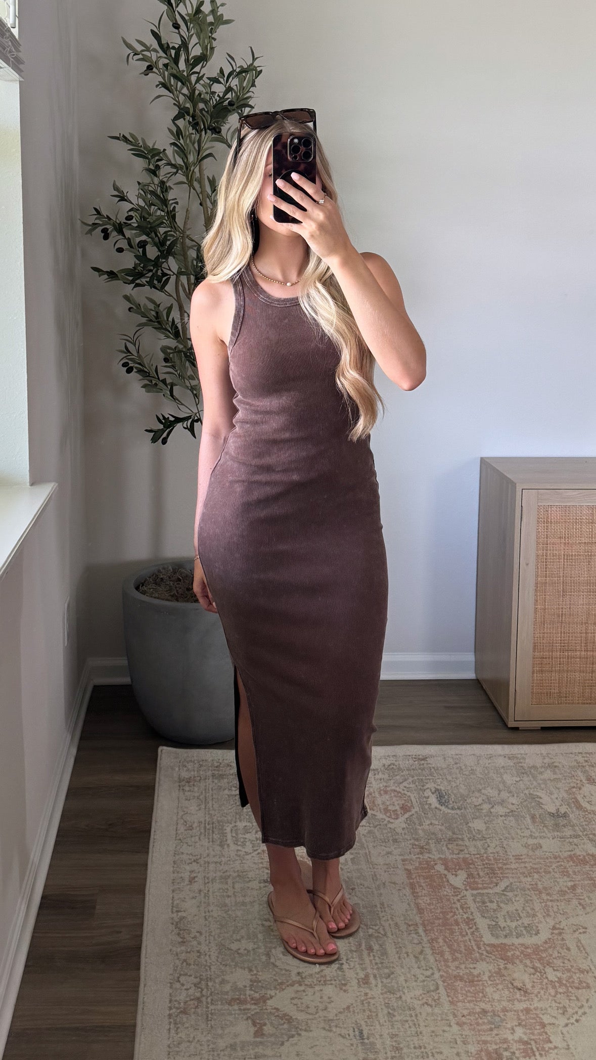 Midi Tank Dress / Brown