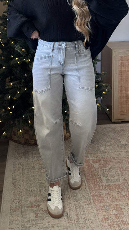 Grey Barrel Denim / Patch Pocket