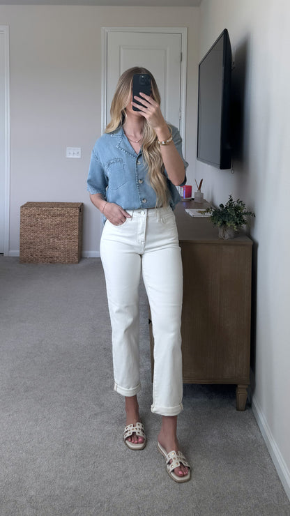 Abigail Comfort Denim / Cream