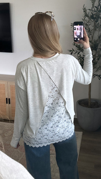 Lace Long Sleeve / Grey