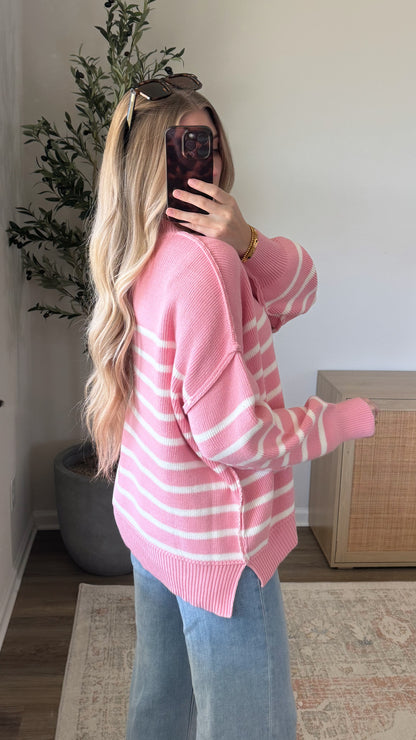 PREORDER (1/21) - Striped Essential Knit / Light Pink