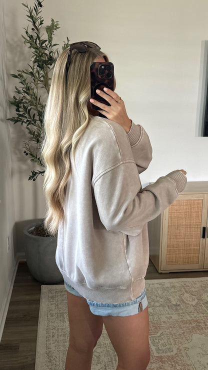 Cozy Fleece Pullover / Ash Mocha