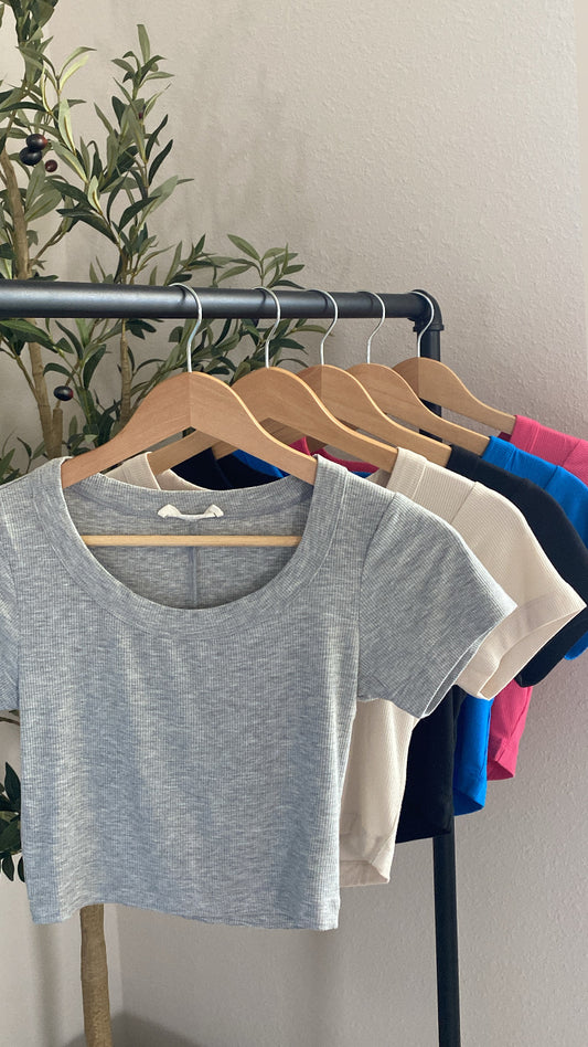 5 Colors / Ribbed Crop Tee