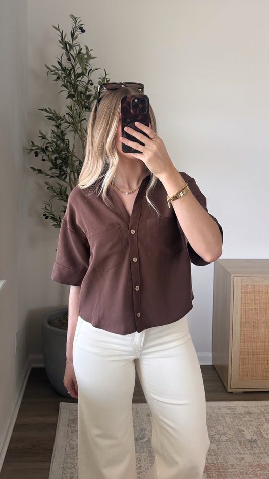 Button Down Blouse / Chocolate
