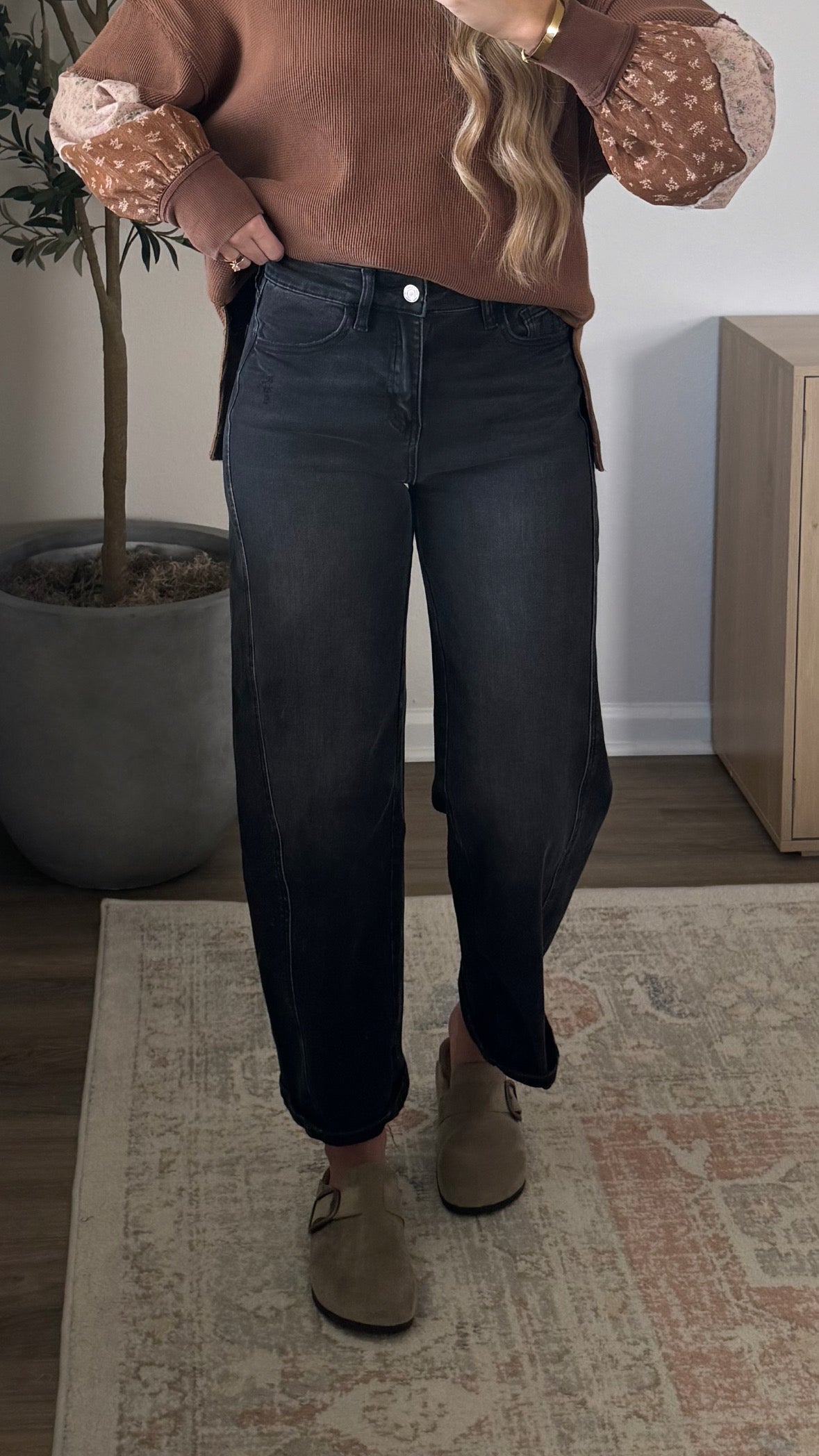 Layla Comfort Barrel Denim / Black
