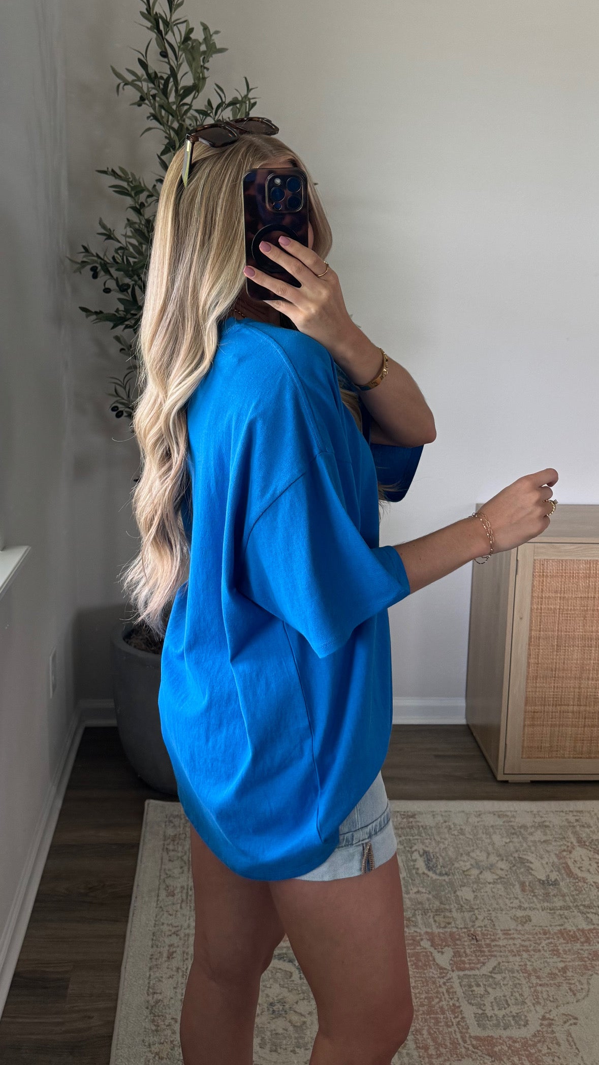 Oversized Cotton Tee / Blue
