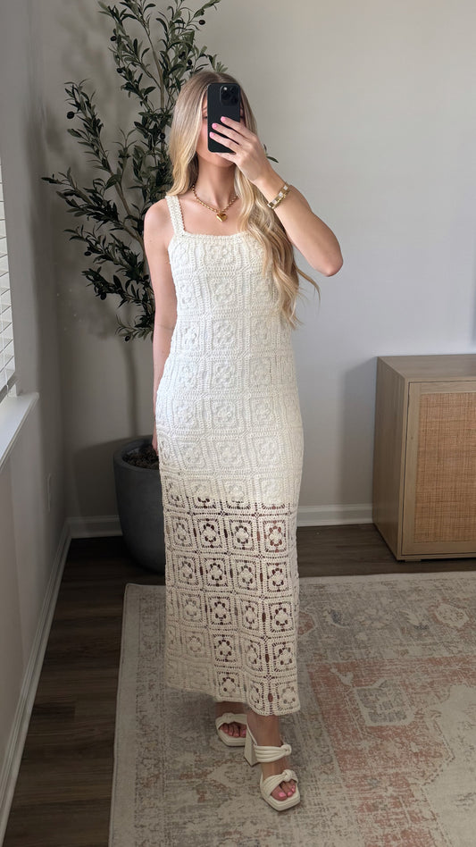 Crochet Maxi Dress / Cream