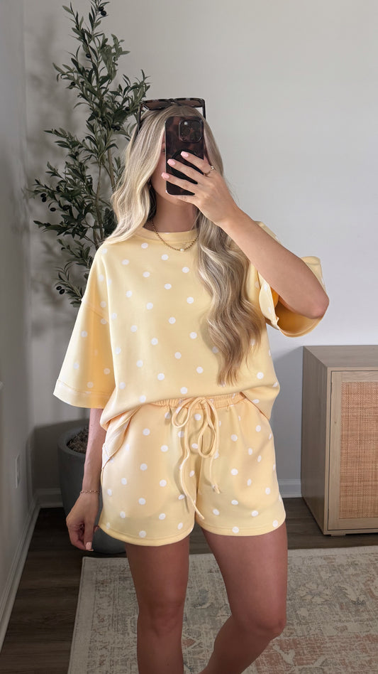 Polka Dot Shorts Set / Yellow