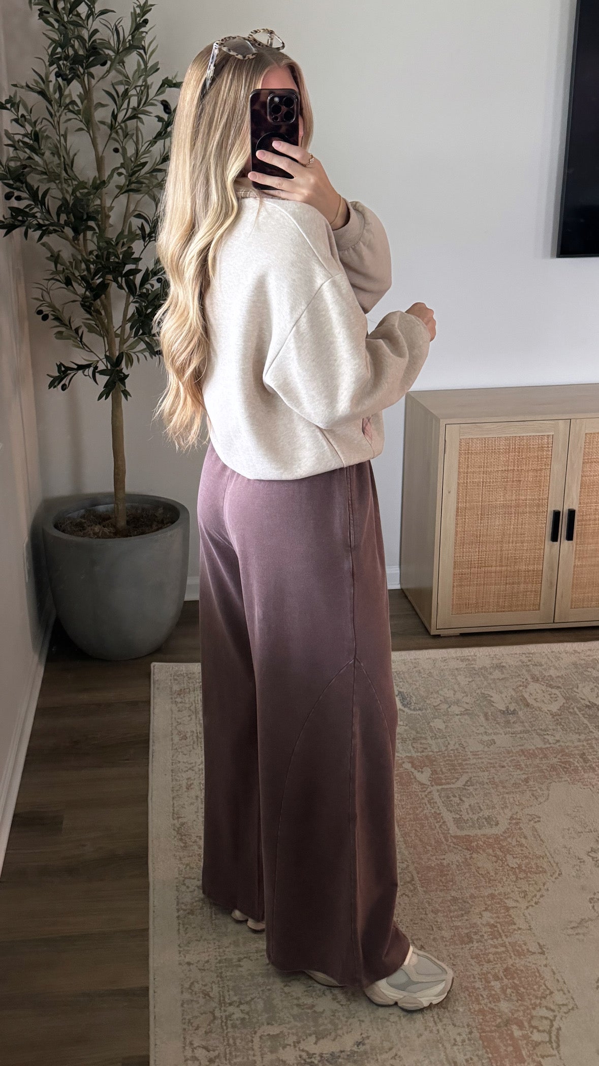 Wide Leg Sweatpants / Brown