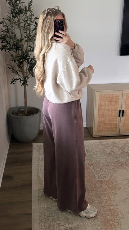 Wide Leg Sweatpants / Brown