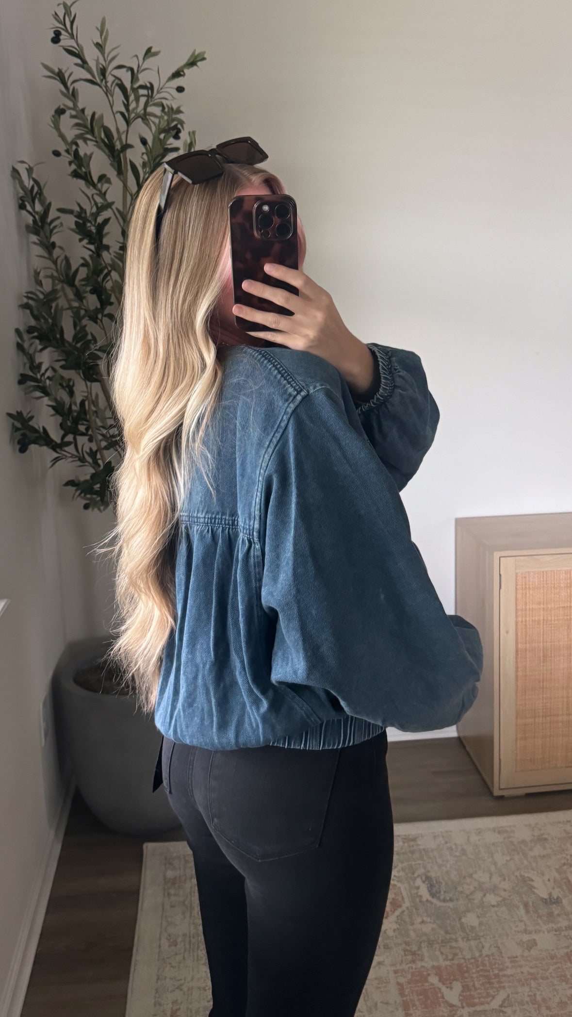 Harper Bomber Jacket / Blue Denim