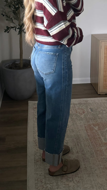 Cami Cuffed Denim / Medium Wash