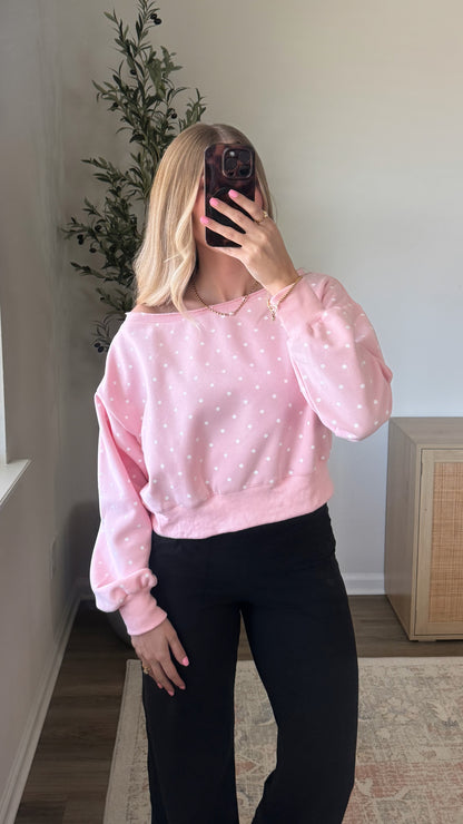 Pastel Polka Dot Pullover / Pink