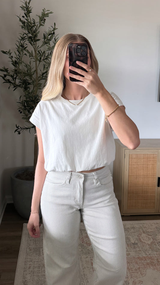 Bubble Hem Tee / White