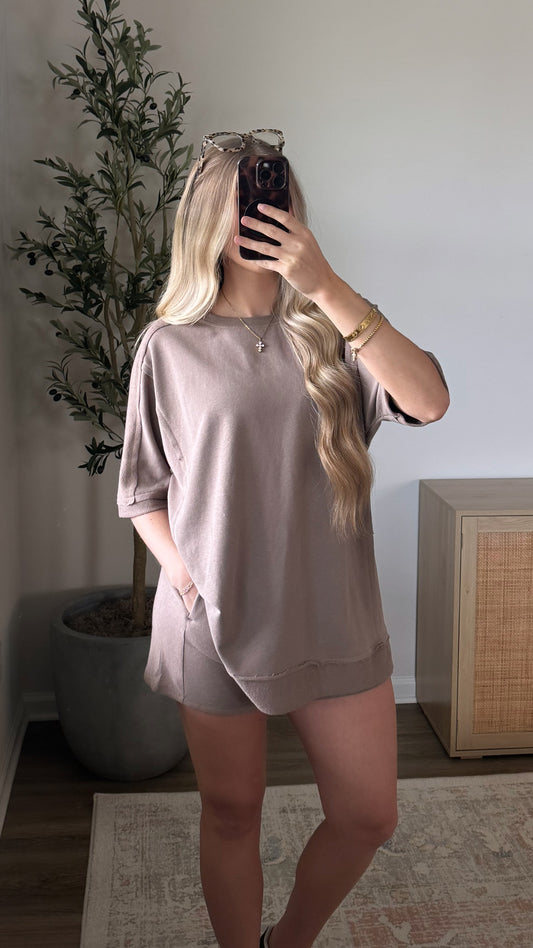 Sweet Escape Shorts Set / Mocha