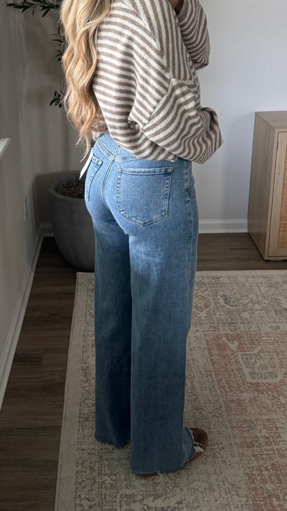Vanessa Wide Leg Denim / Med Wash