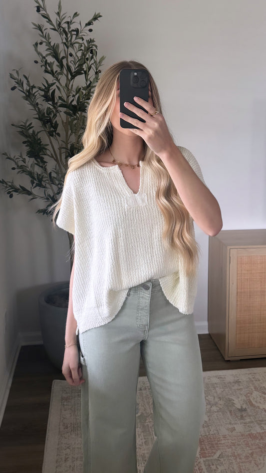 Sleeveless Popcorn Knit / Ivory