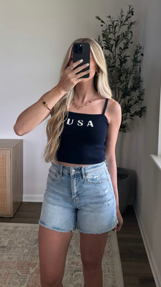USA Knit Tank / Navy