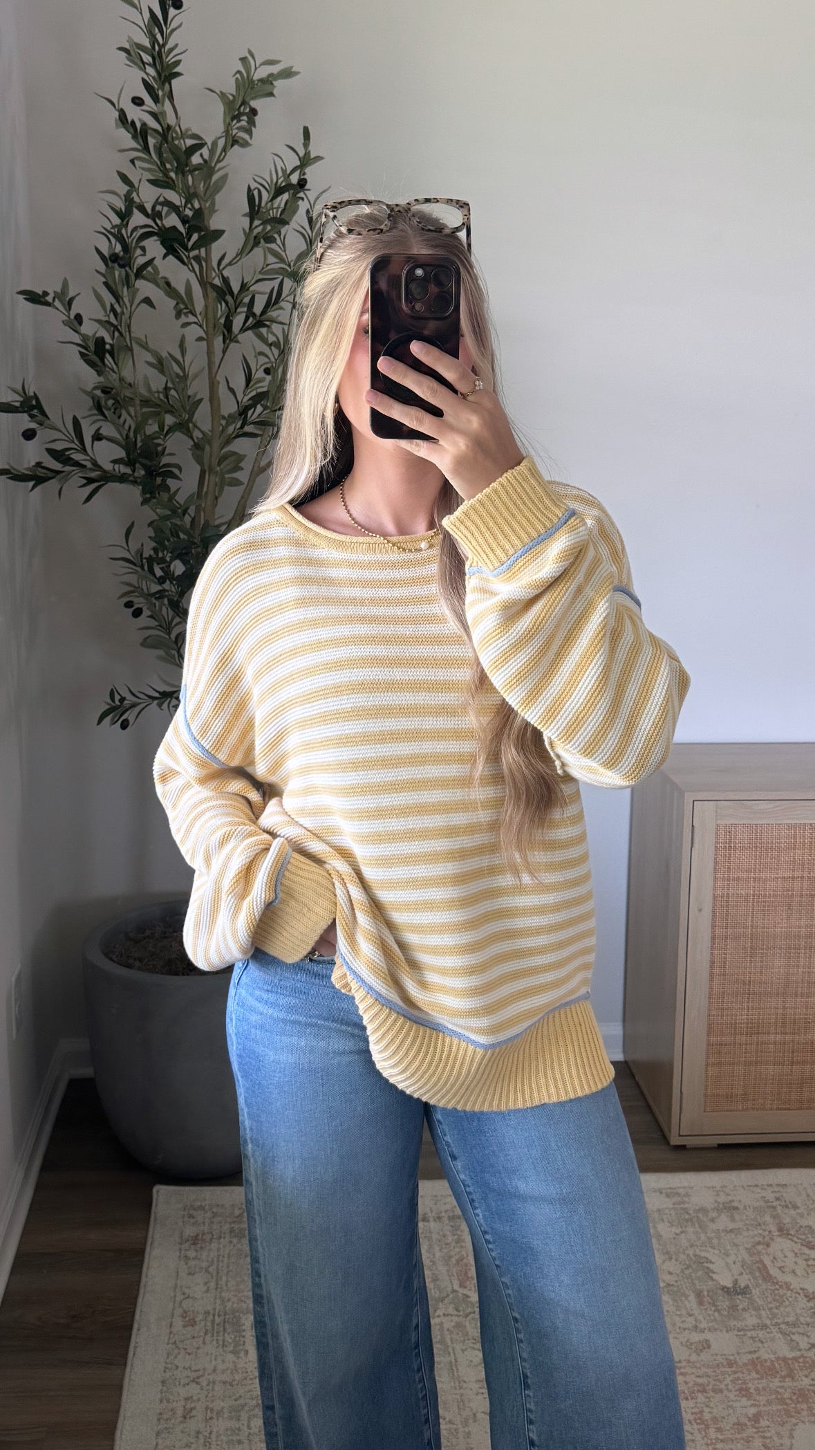 Miley Striped Sweater / Yellow + Blue