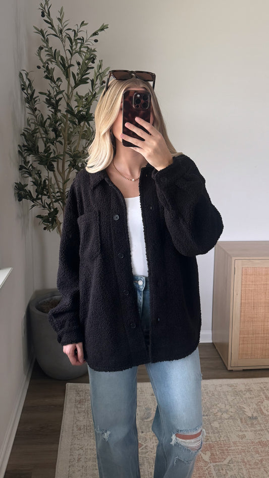 Autumn Sherpa Shacket / Black