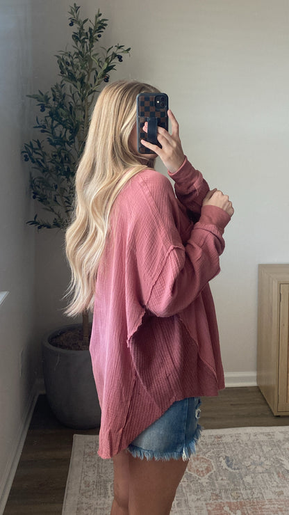 Oversized Tunic Top / Mauve