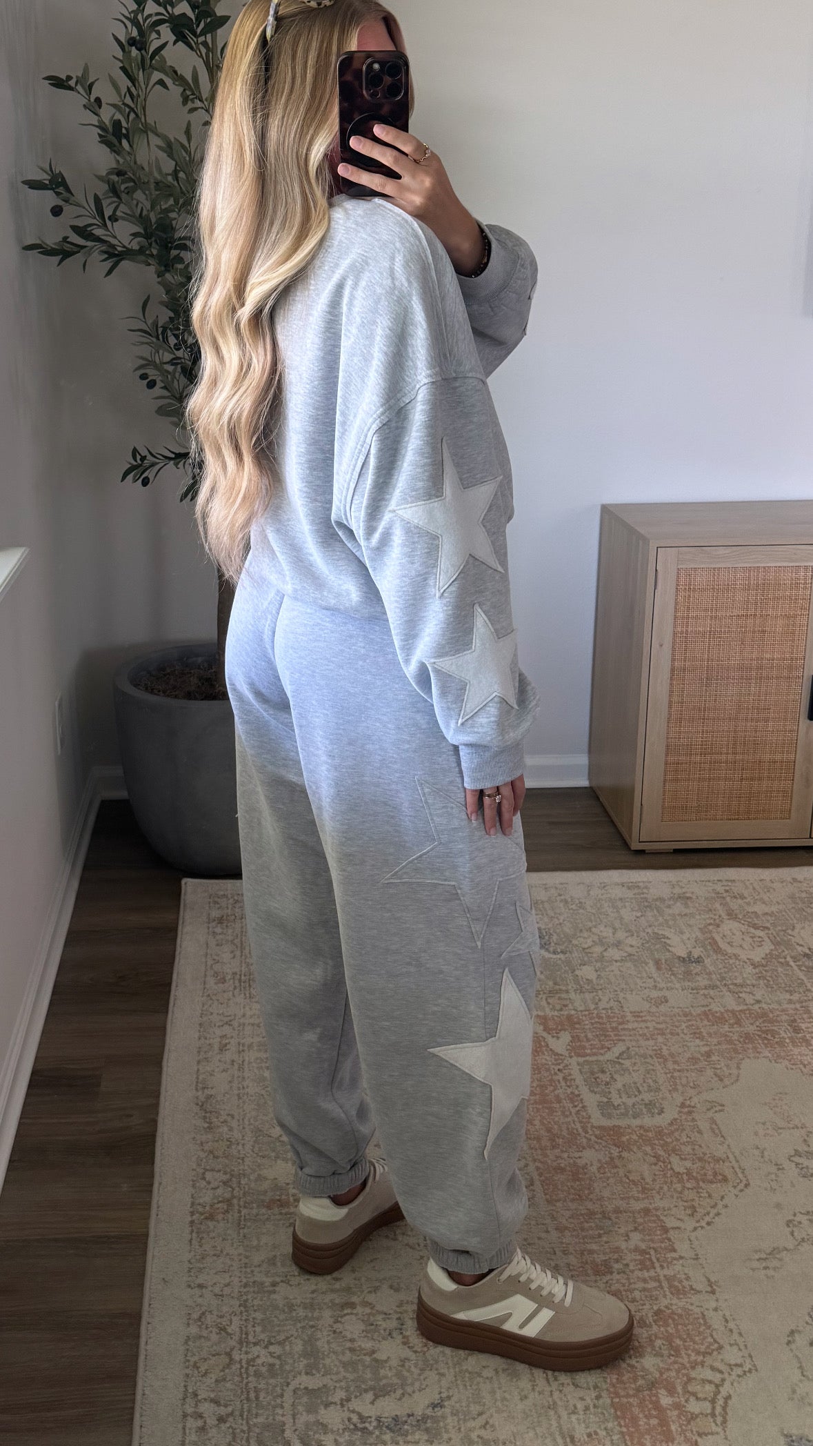 Star Patchwork Joggers / Grey