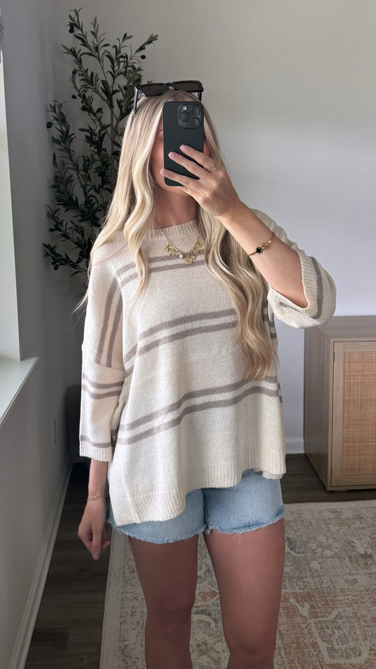 Alaina Striped Top / Natural